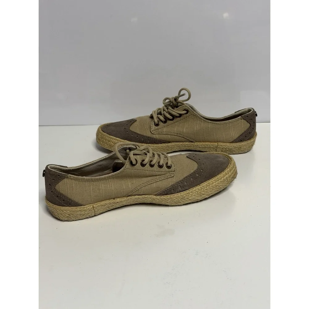 Penguin Espy Men Tan Flat Espadrille Shoe Size 8. C-2